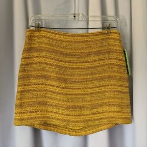 NWT Alice+Olivia Yellow/Gold Mini Skirt